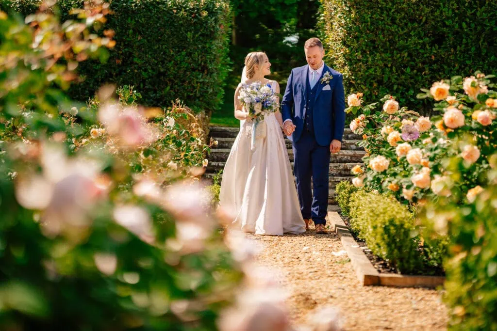 Flowers outside Bourton Hall wedding venue