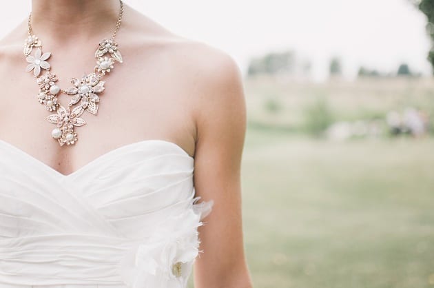 Wedding dress and pretty necklace